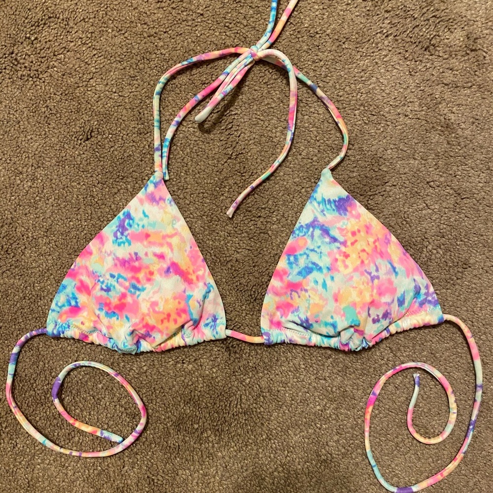 Tie dye triangle bikini top